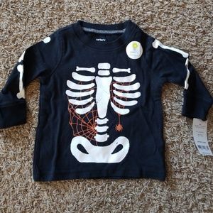 BNWT. Glow in Dark. Carter's size 9 month Halloween shirt